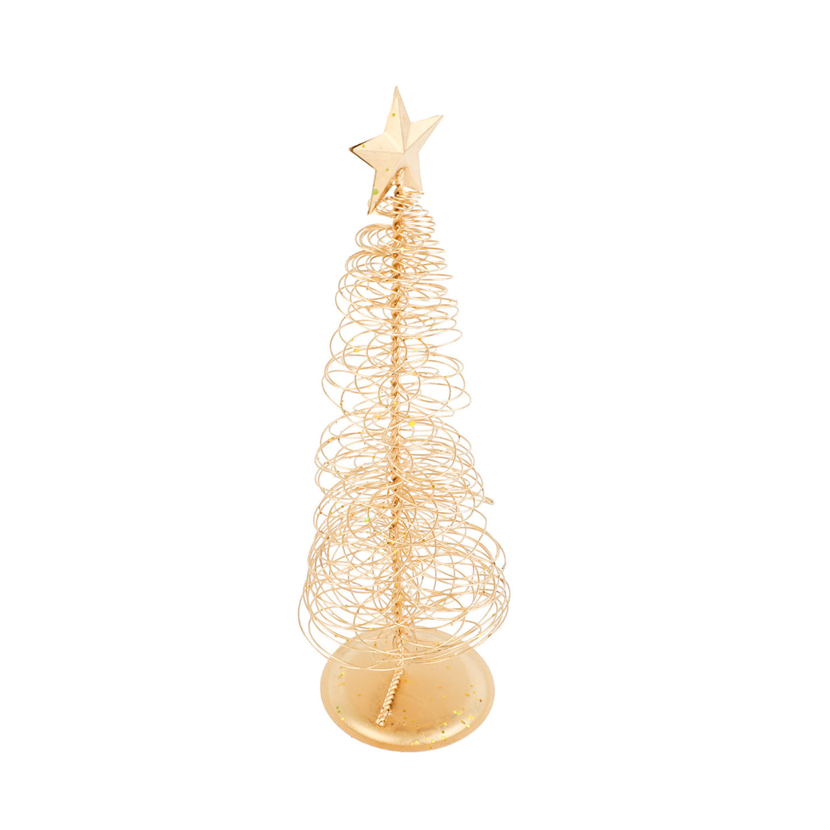 Adorno árbol navidad 6x22cm metal dorado glitter