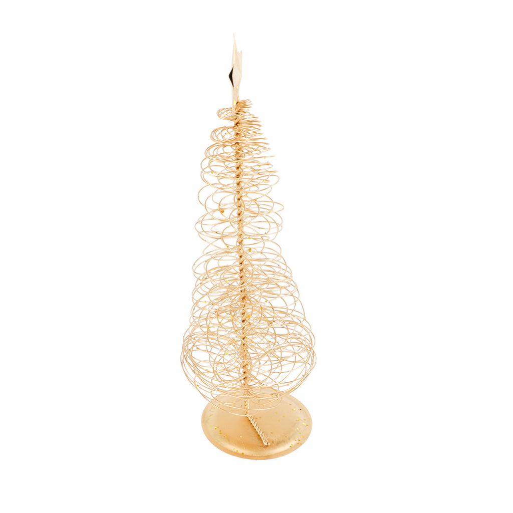 Adorno árbol navidad 6x22cm metal dorado glitter