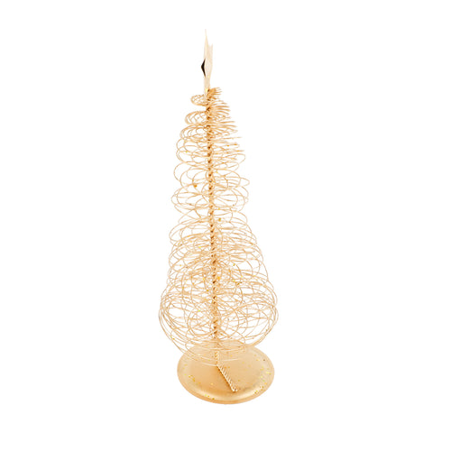 Adorno árbol navidad 6x22cm metal dorado glitter