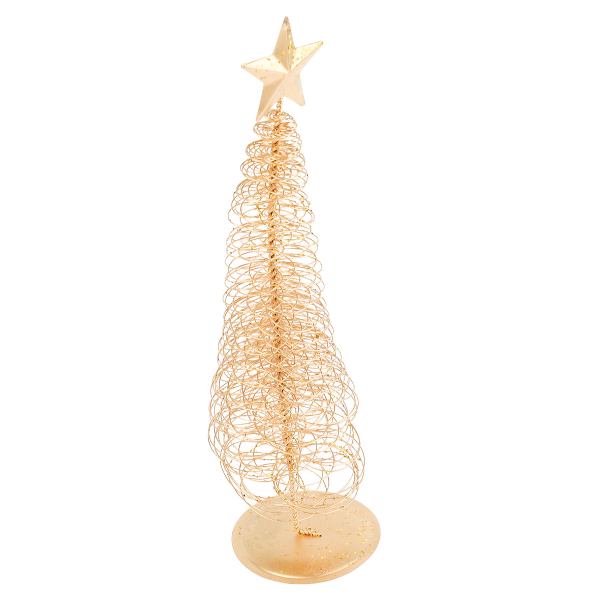 Adorno árbol navidad 8x30cm metal dorado glitter