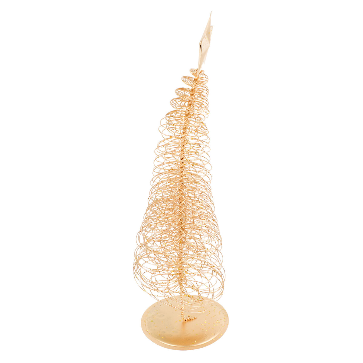 Adorno árbol navidad 8x30cm metal dorado glitter