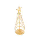 Adorno árbol navidad 8x20cm metal dorado espiral
