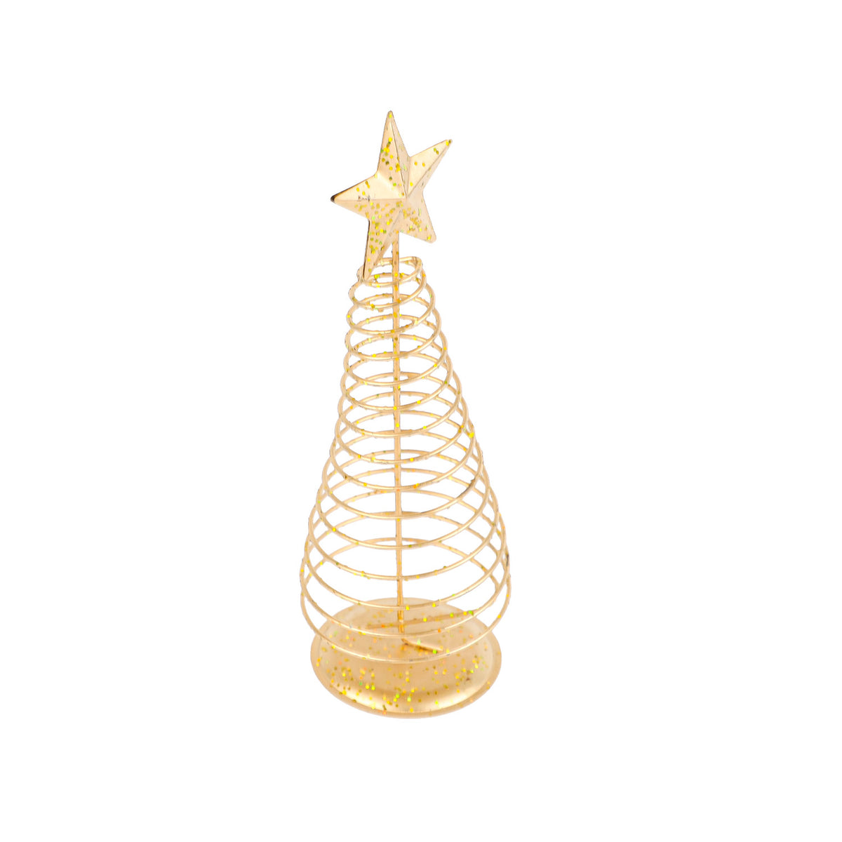 Adorno árbol navidad 8x20cm metal dorado espiral