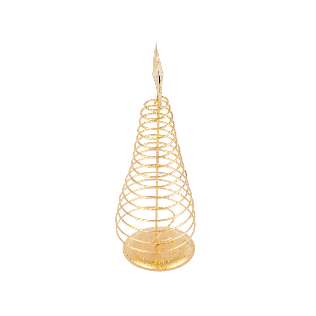 Adorno árbol navidad 8x20cm metal dorado espiral