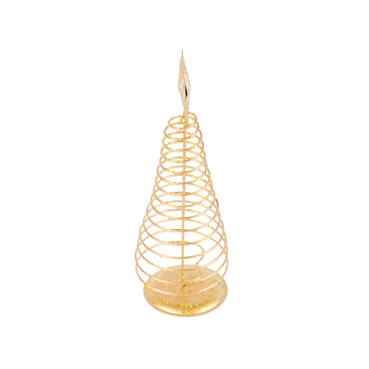 Adorno árbol navidad 8x20cm metal dorado espiral