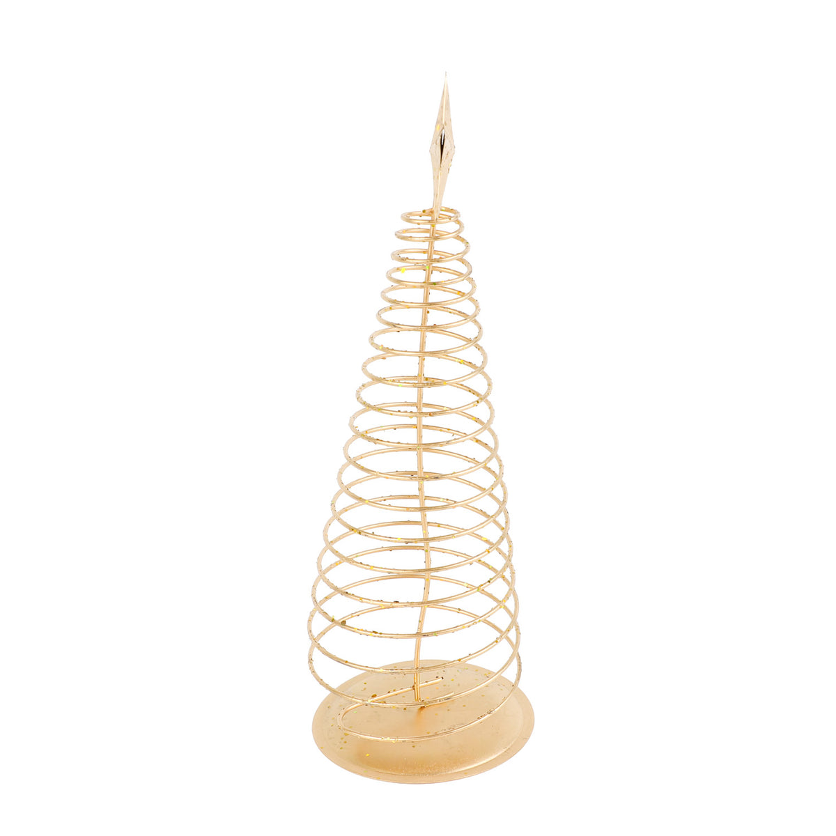 Adorno árbol navidad 8x24cm metal dorado espiral