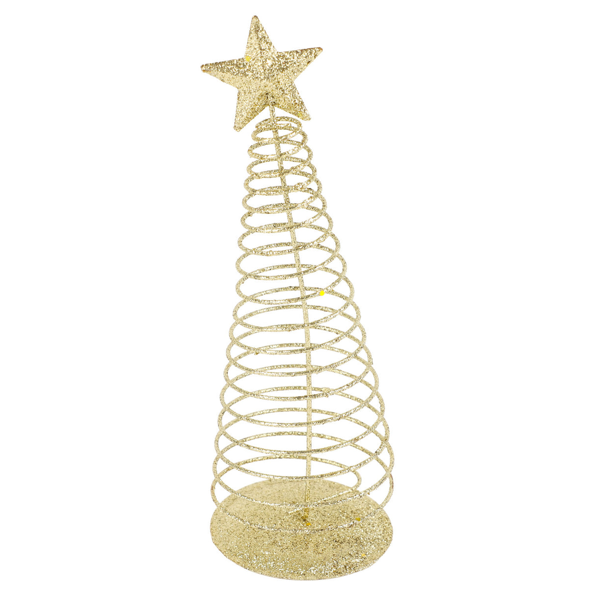 Adorno árbol navidad 8x30cm metal dorado espiral
