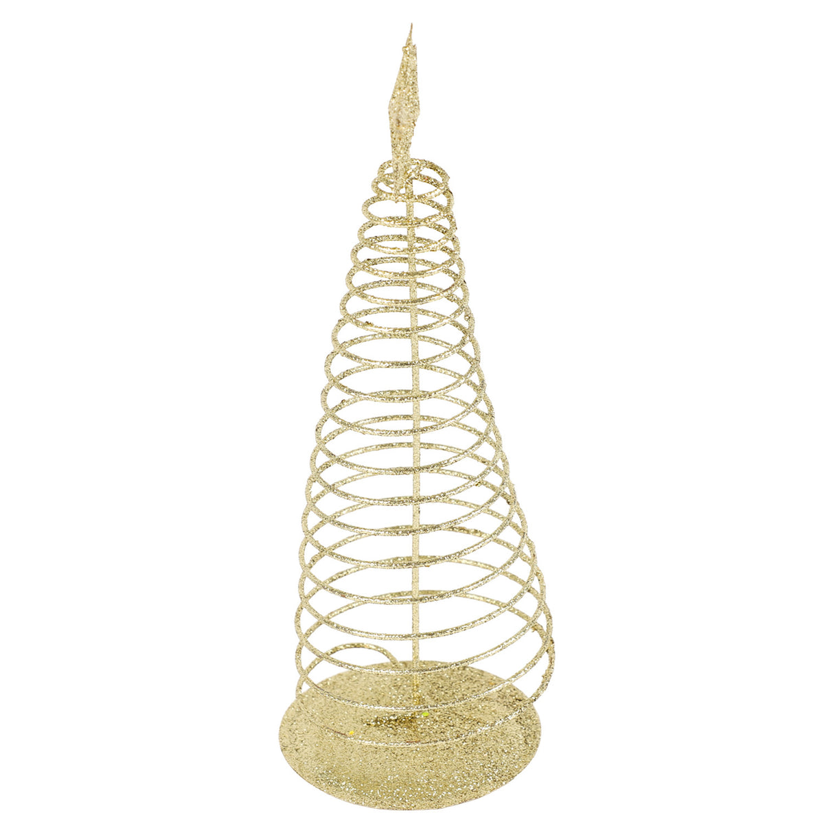 Adorno árbol navidad 8x30cm metal dorado espiral