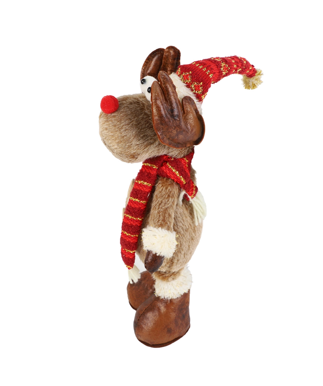 Reno peluche 60cm patas extensibles bufanda rojo