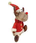 Reno peluche 40cm sentado rojo