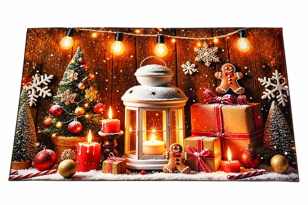 Alfombra navidad 38x58cm farol jengibre