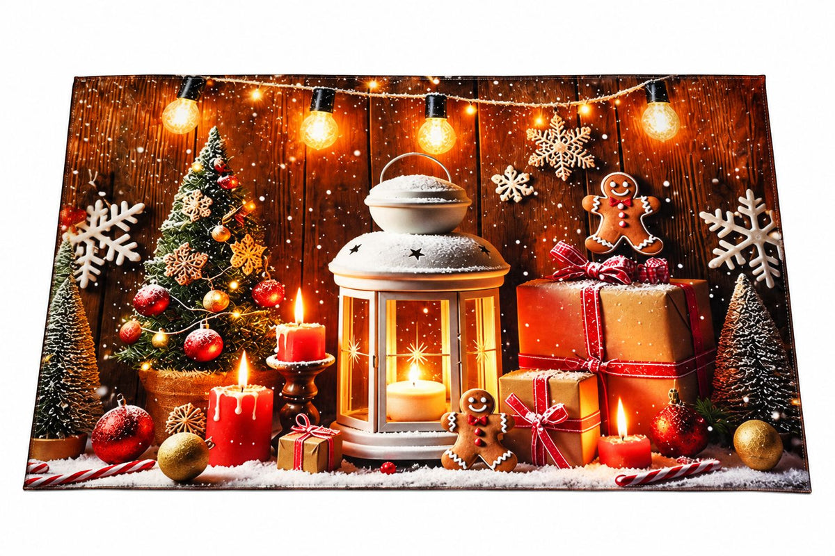 Alfombra navidad 38x58cm farol jengibre