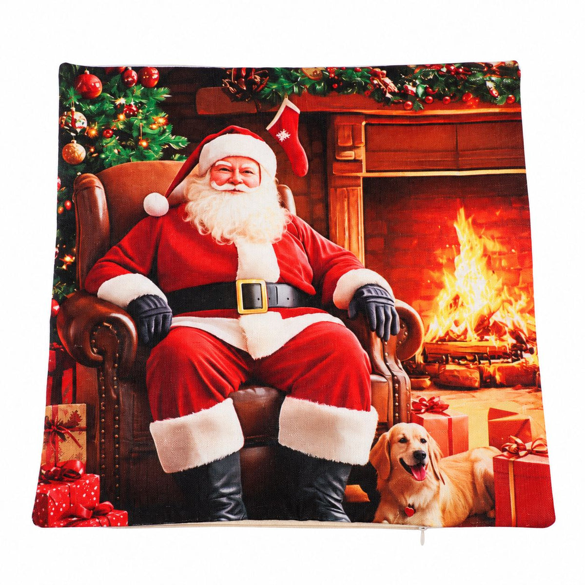Funda cojín navidad 43x43cm pascuero sentado