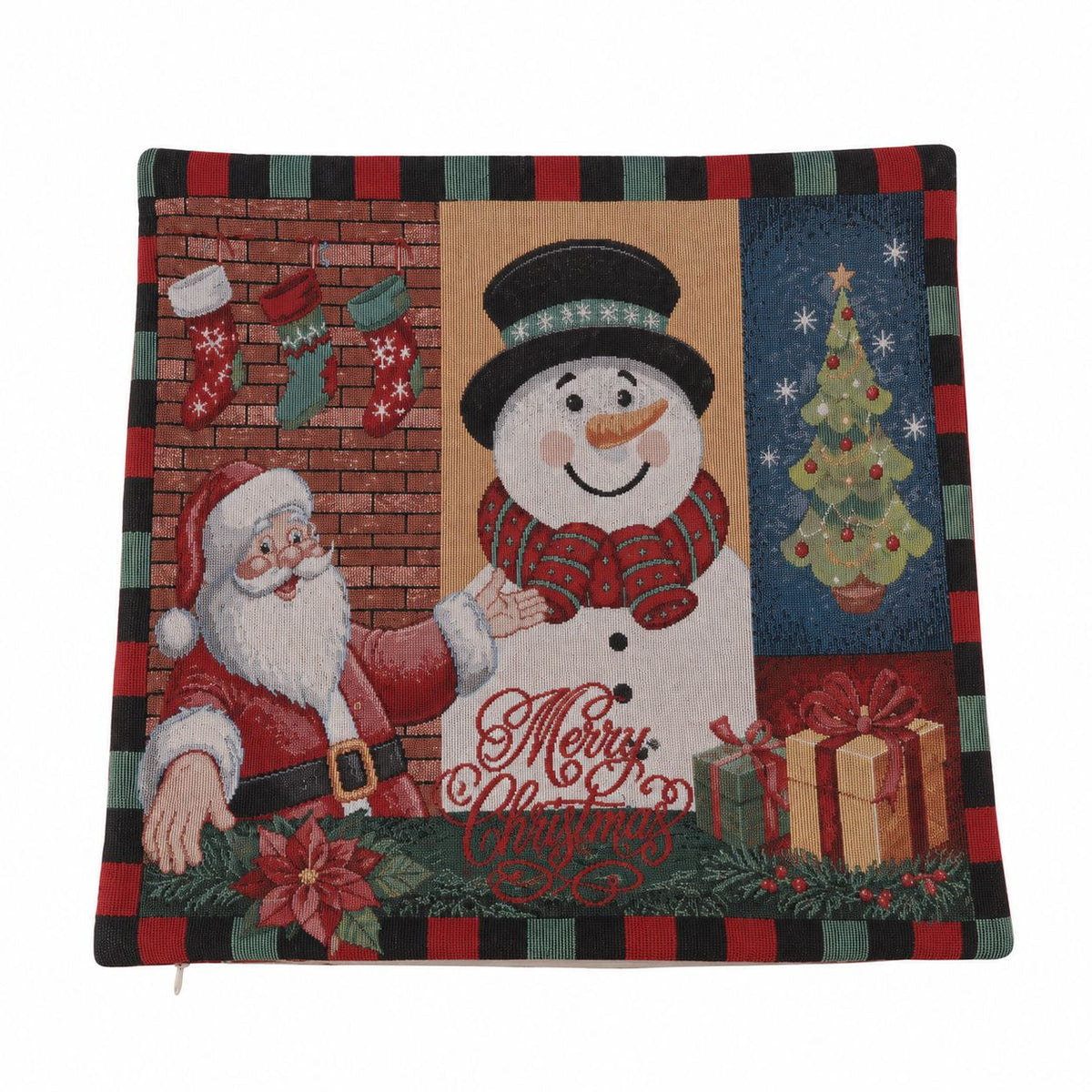 Funda cojín navidad 45x45cm mono nieve pascuero
