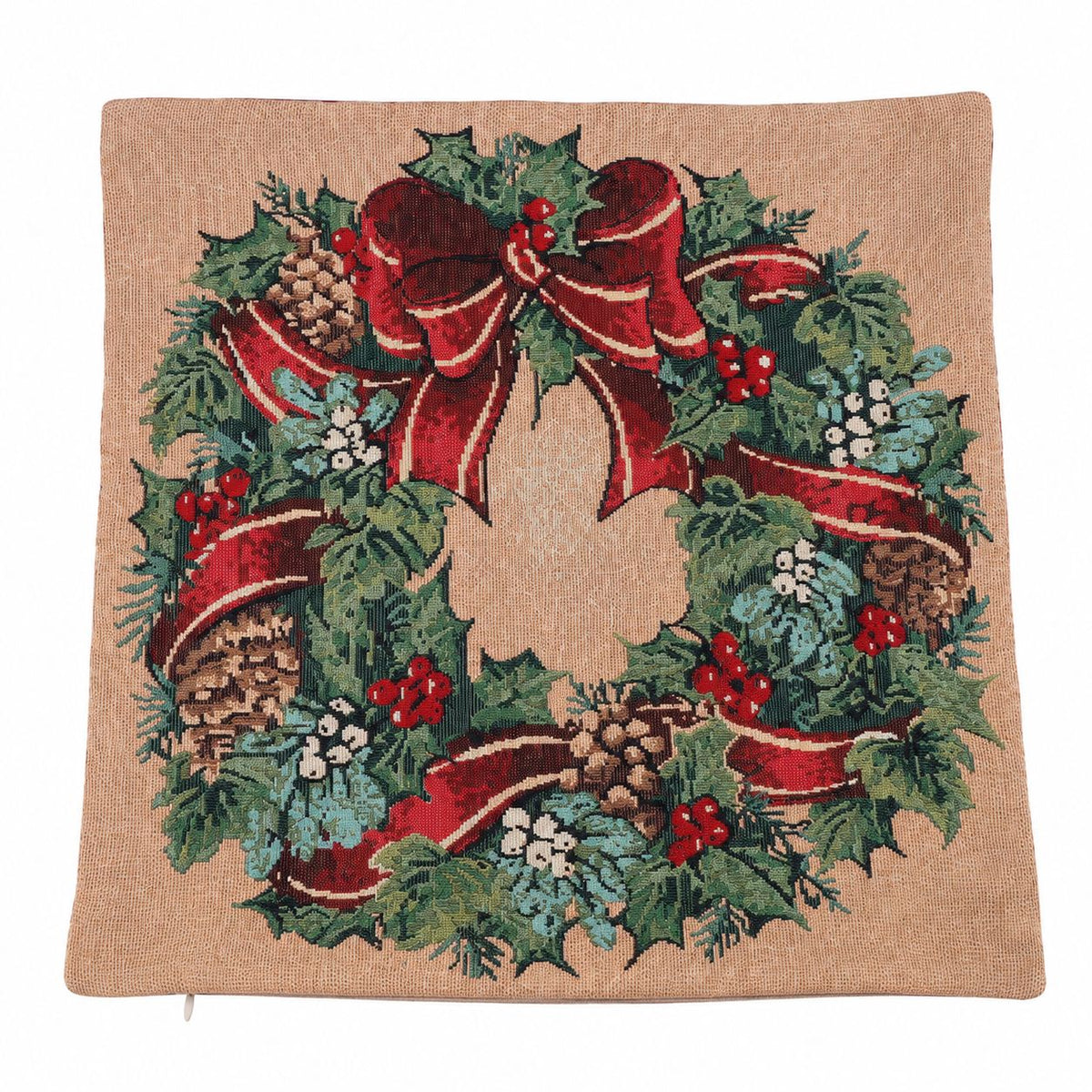 Funda cojín navidad 45x45cm corona
