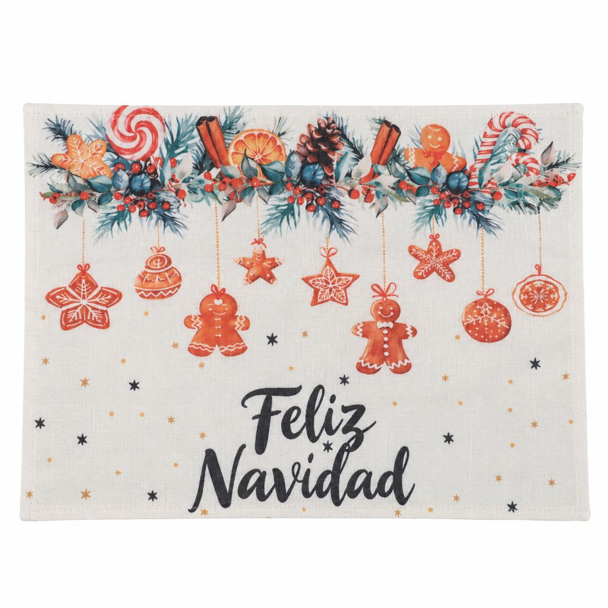 Individual navidad 28x43cm jengibre feliz navidad set 6