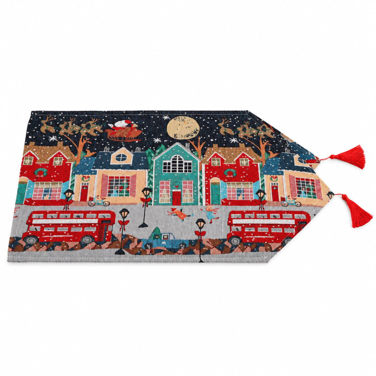 Camino mesa navidad 150x33cm casitas