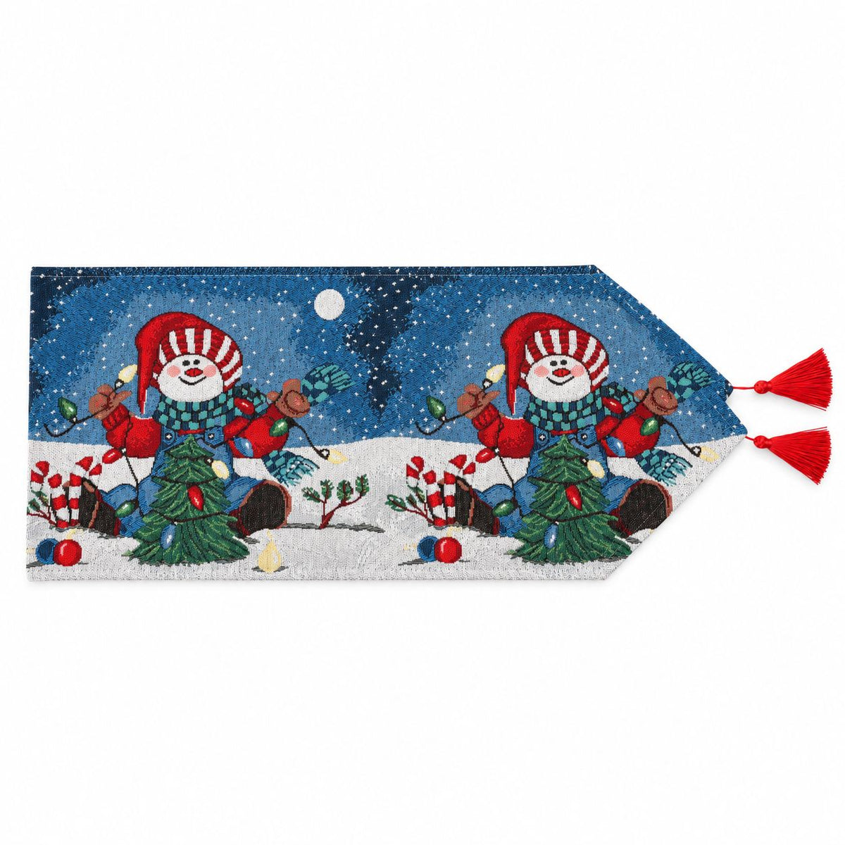Camino mesa navidad 150x33cm mono nieve