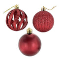 Bola navidad 6cm 12pcs rojo vino surtido 3