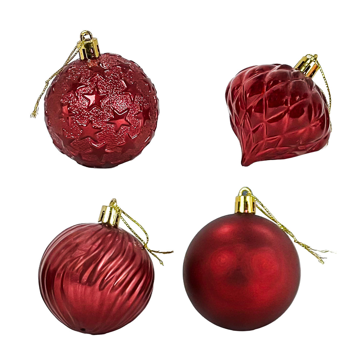 Esferas de navidad 6cm 20 piezas rojo vino surtido 4