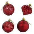 Esferas de navidad 8cm 12 piezas rojo vino surtido 4