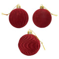 Esferas de navidad 8cm 12 piezas velvet rojo