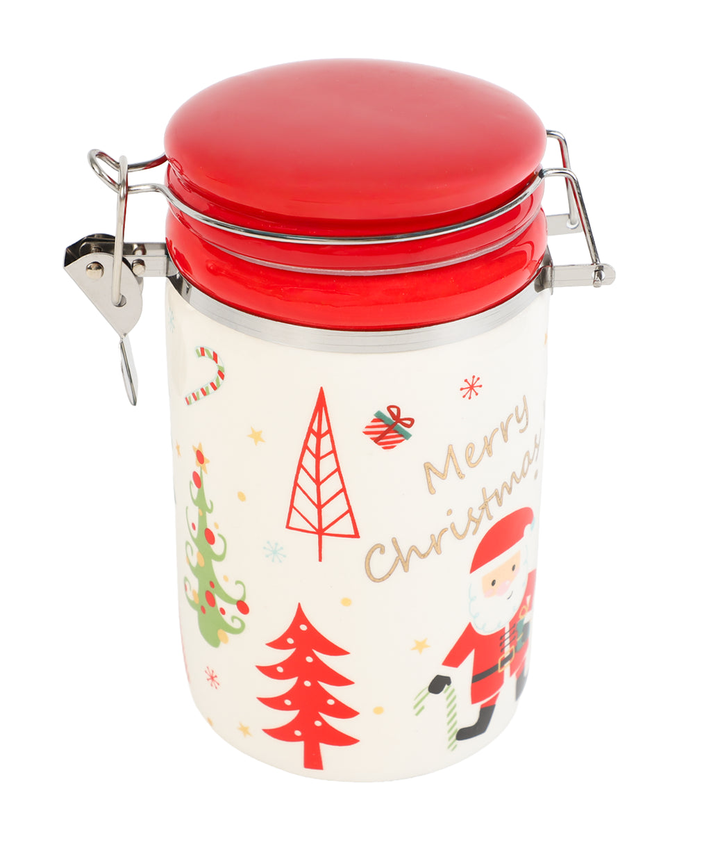 Frasco hermético cerámica navidad 13x9x16,3cm