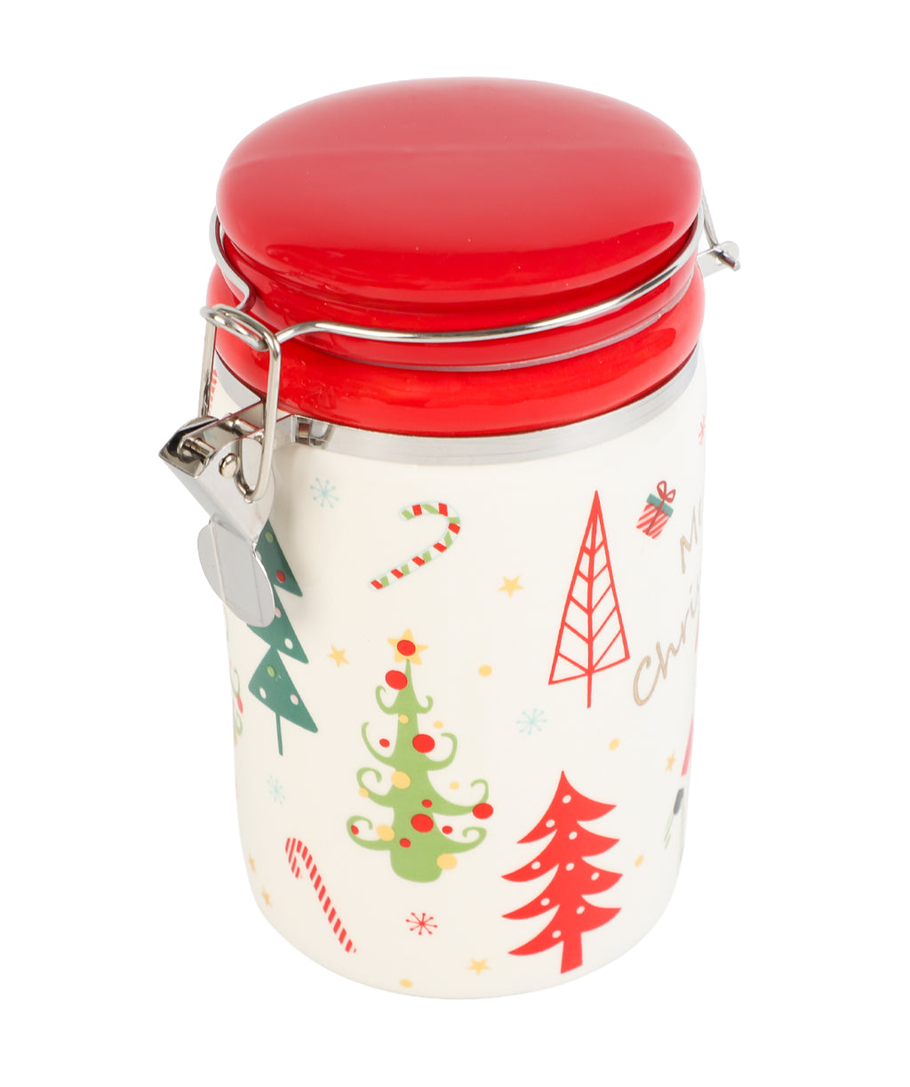 Frasco hermético cerámica navidad 13x9x16,3cm