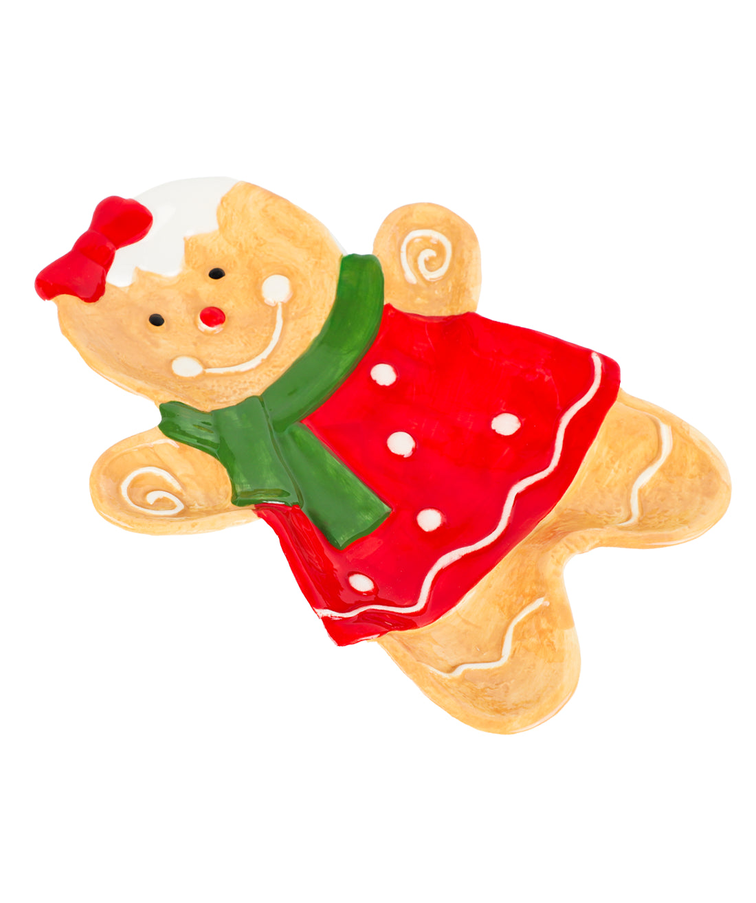 Plato cerámica navidad 25,5x19x3cm jengibre niña