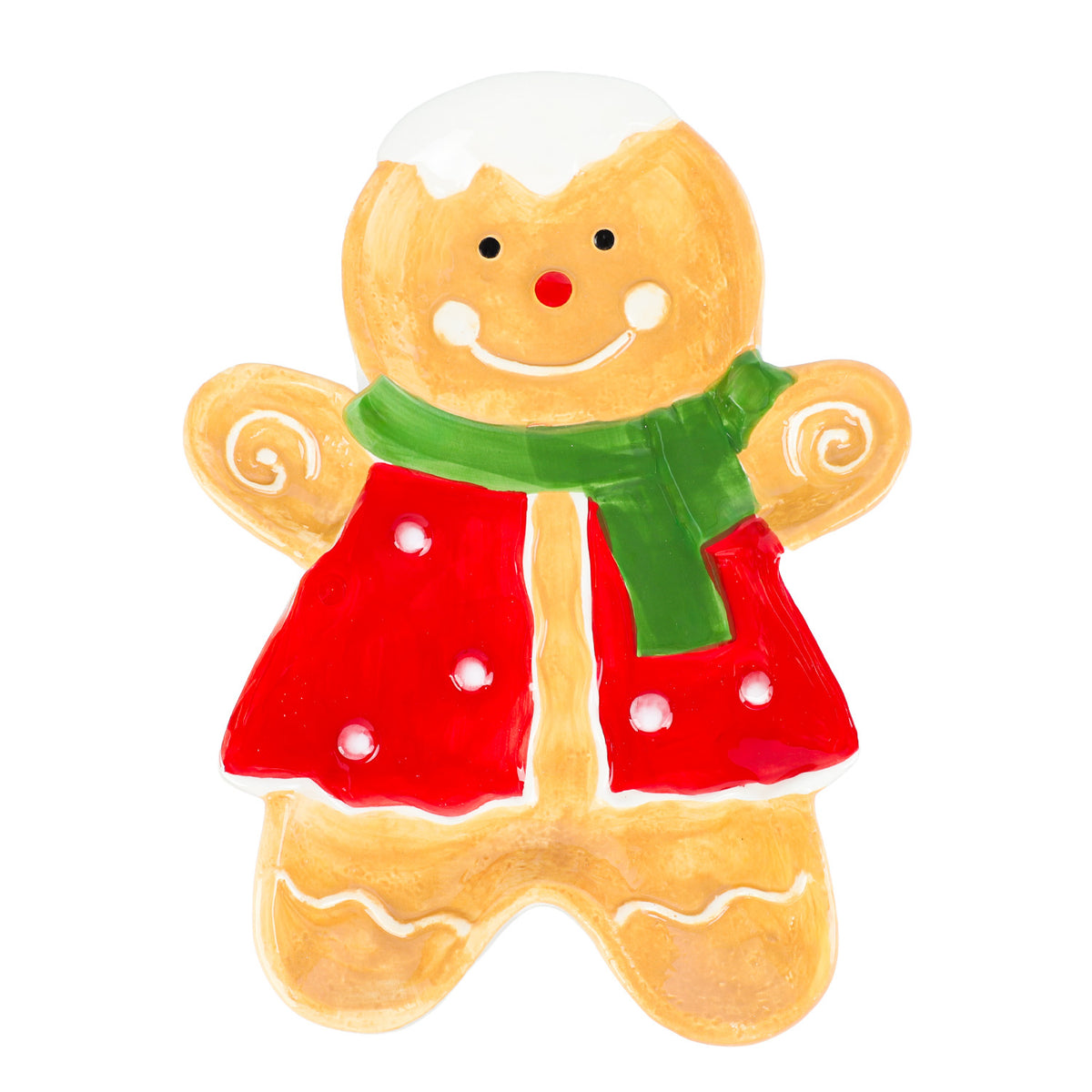 Plato cerámica navidad 25,5x19x3cm jengibre niño