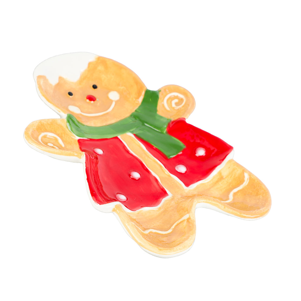 Plato cerámica navidad 25,5x19x3cm jengibre niño