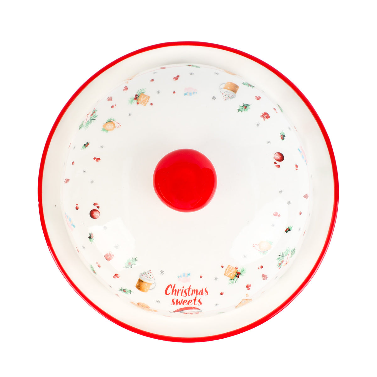 Plato cerámica navidad c/tapa 19,6x9,8cm