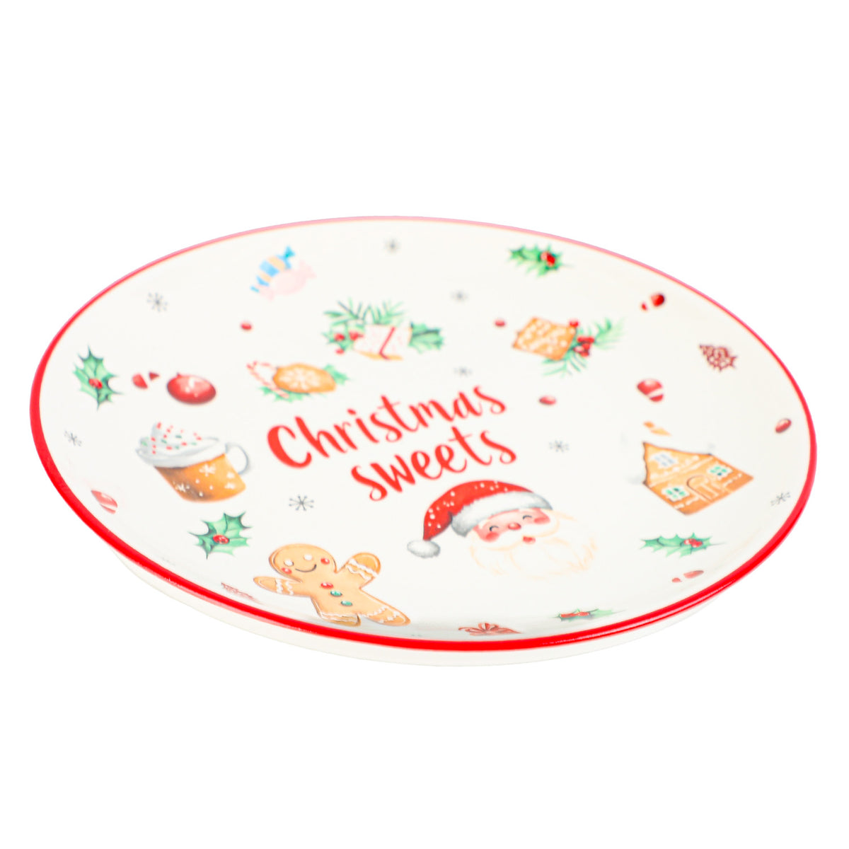 Plato cerámica redondo navidad 20cm