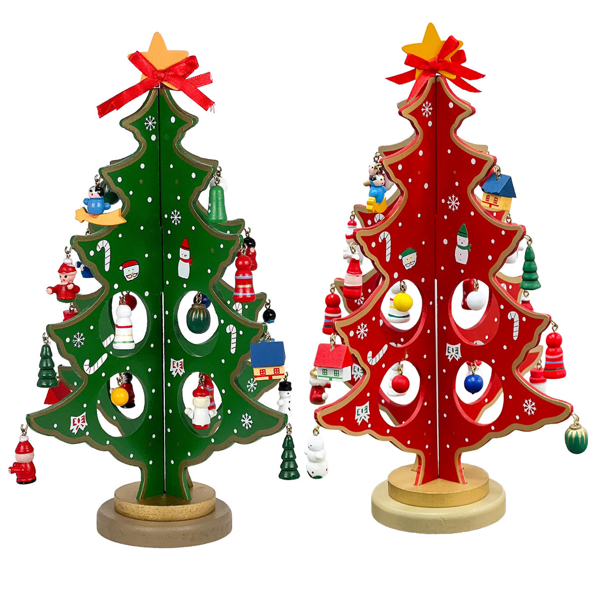 Adorno árbol navidad 29x19cm rojo verde surtido