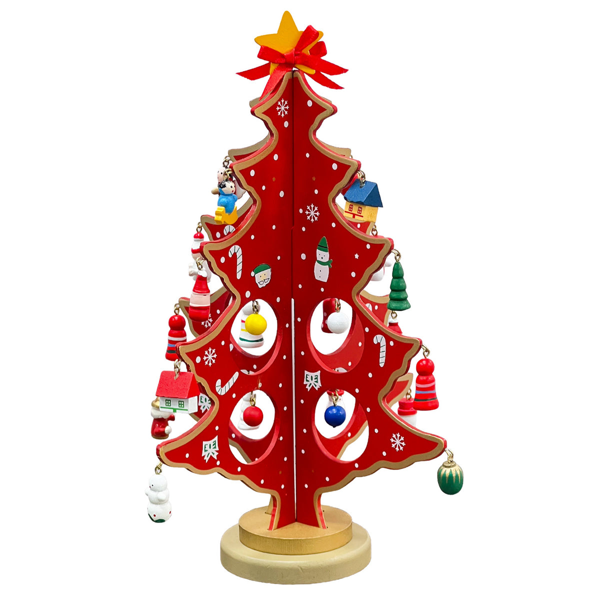 Adorno árbol navidad 29x19cm rojo verde surtido