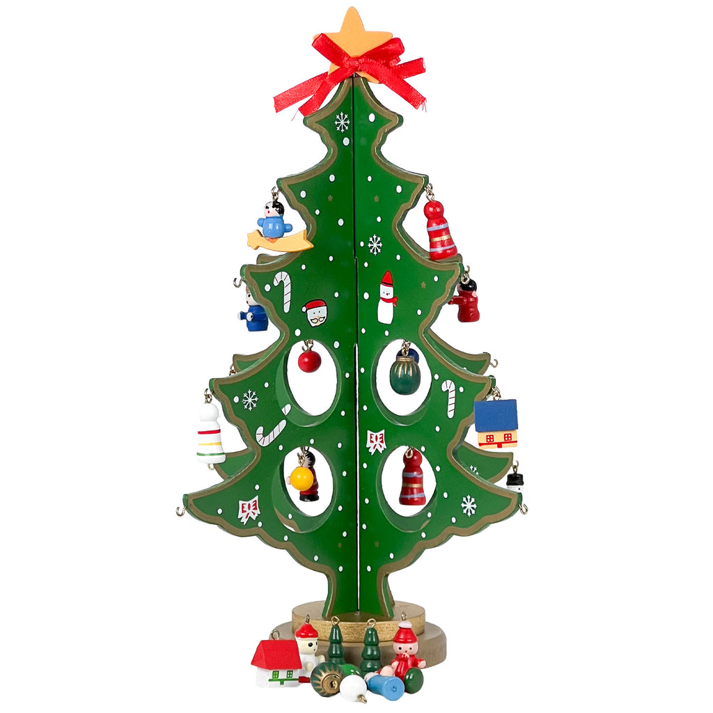 Adorno árbol navidad 29x19cm rojo verde surtido
