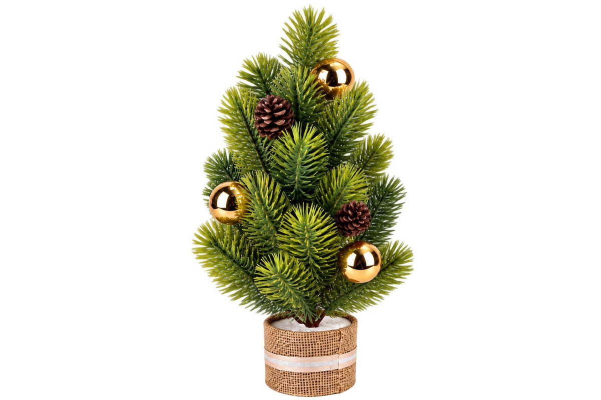 Adorno árbol navidad 37cm bolas doradas