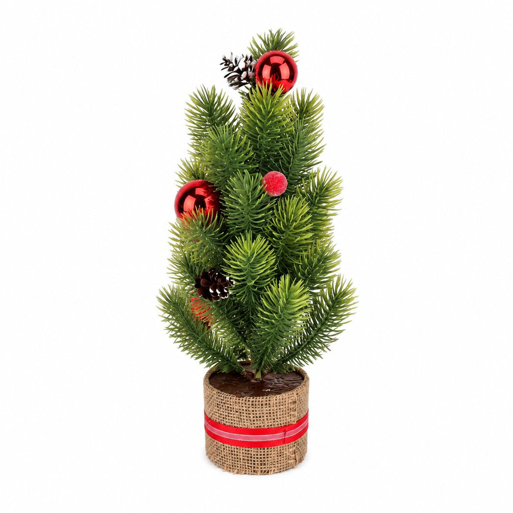 Adorno árbol navidad 37cm bolas rojas