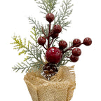 Arreglo navidad 26cm muerdago burdeo rojo surtido