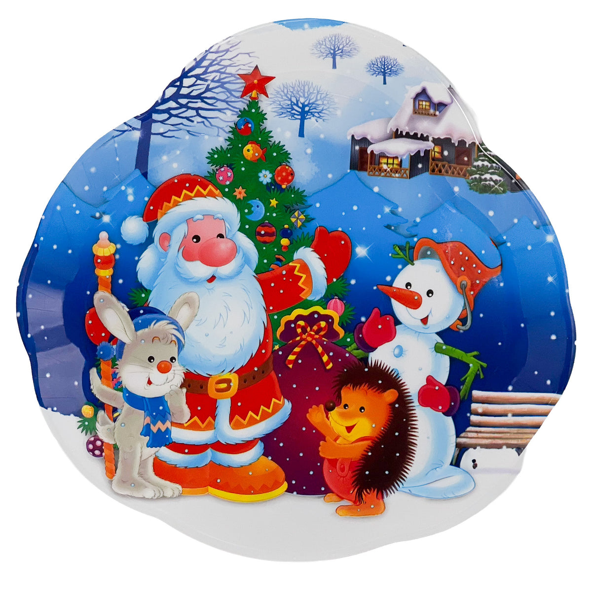 Bandeja melamina navidad 29x30cm irregular surtido