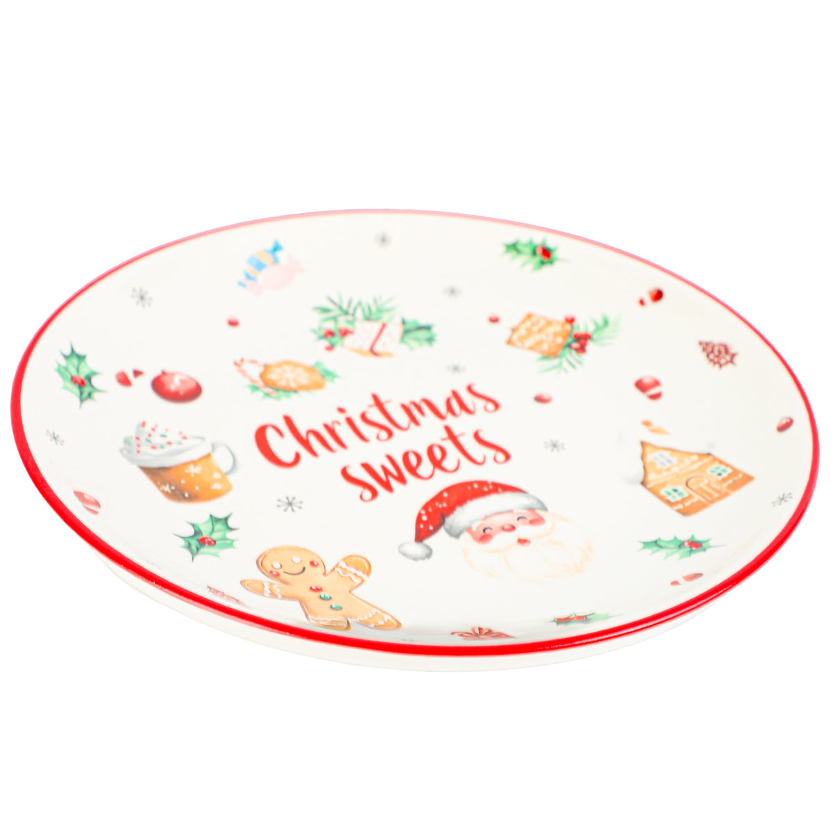 Plato cerámica redondo navidad 26cm