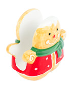 Servilletero cerámica navidad 10,4x6x10,5cm jengibre