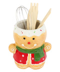 Tarro cubiertos cerámica navidad 14,2x11,2x14cm jengibre