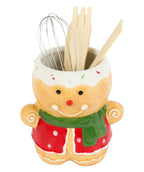 Tarro cubiertos cerámica navidad 14,2x11,2x14cm jengibre