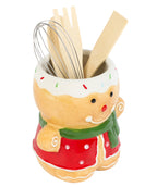 Tarro cubiertos cerámica navidad 14,2x11,2x14cm jengibre