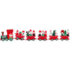 Tren madera navidad 33x7x2,5cm rojo verde surtido