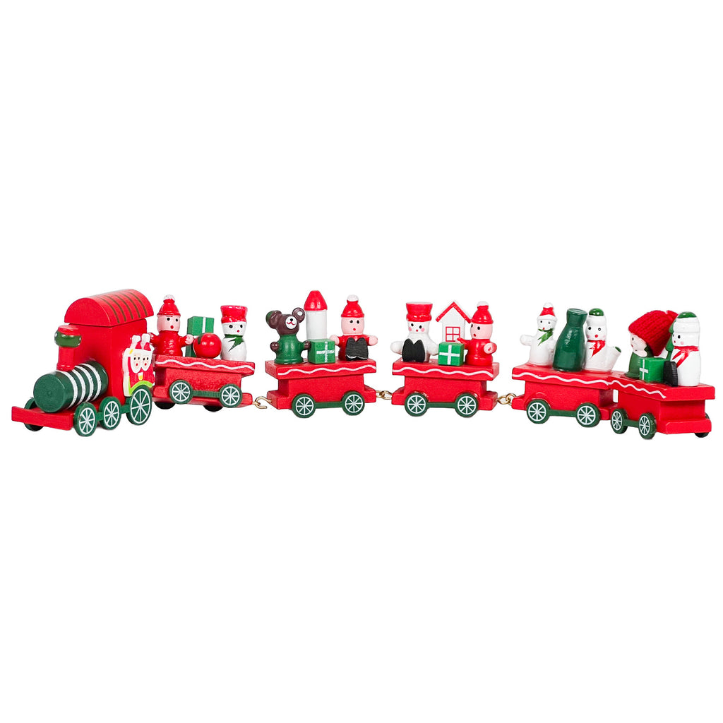 Tren madera navidad 33x7x2,5cm rojo verde surtido