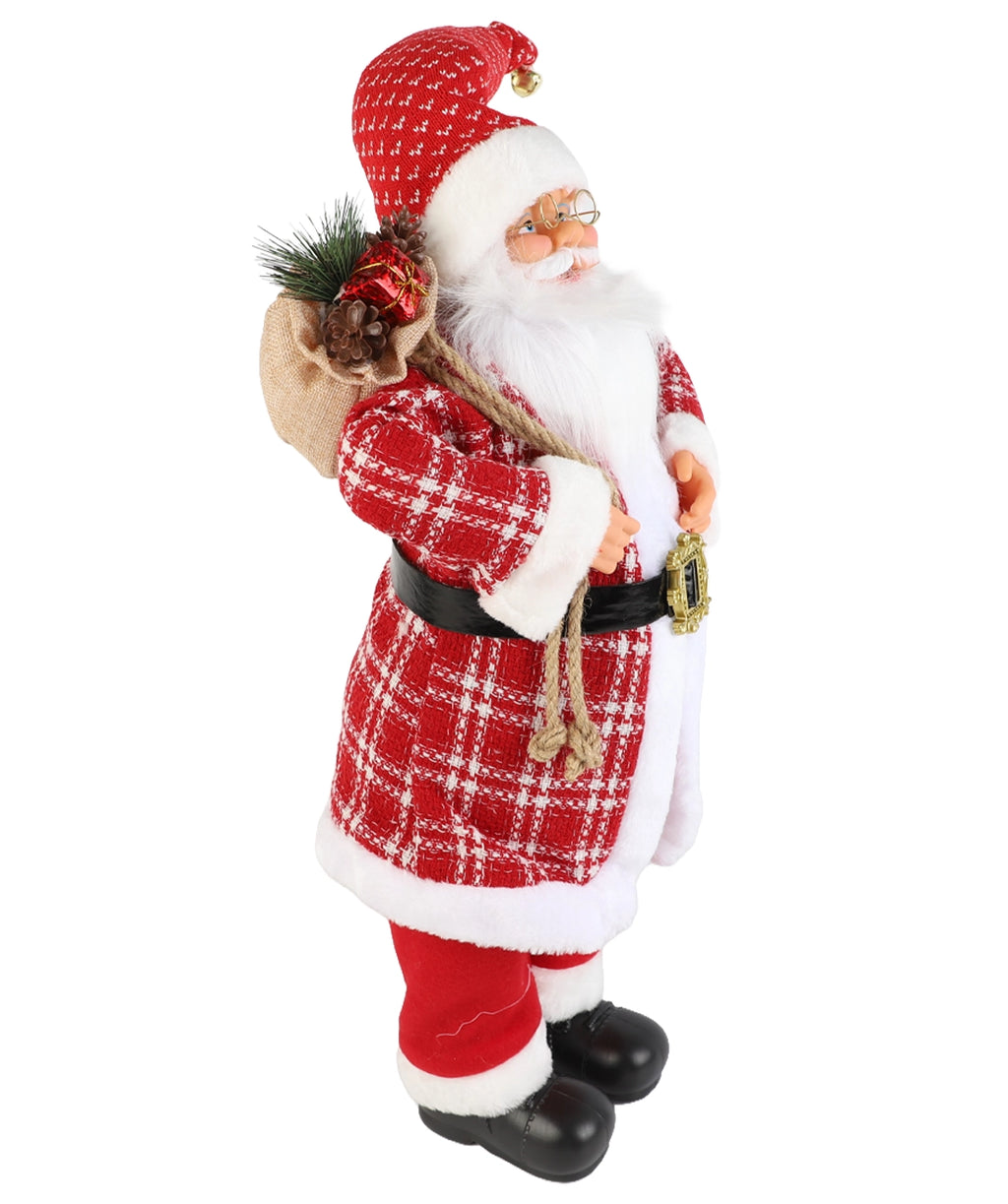 Viejo pascuero 60cm chaqueta escocesa