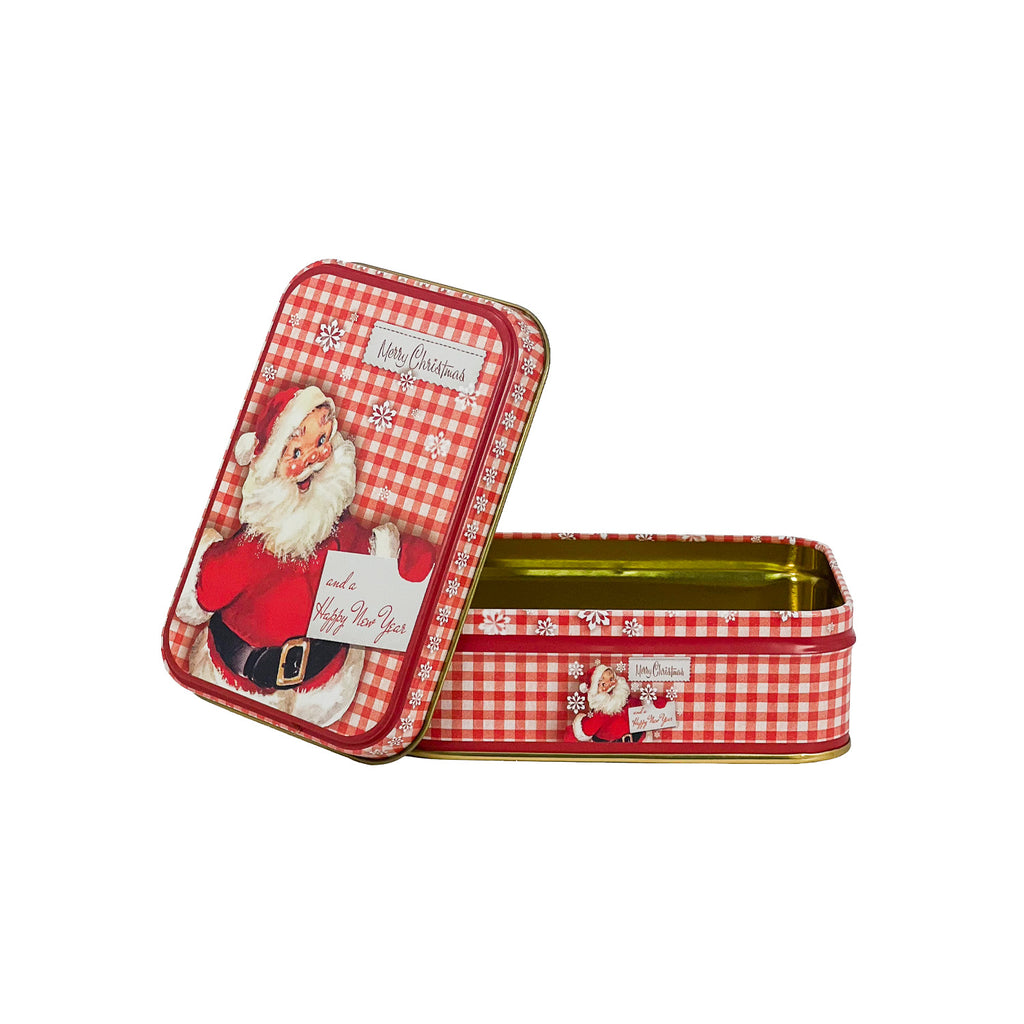 Caja lata navidad rectangular 12,3x8,5x4,5cm pascuero vintage