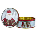 Caja lata navidad redonda 20x9,2cm pascuero mono pingüino snow